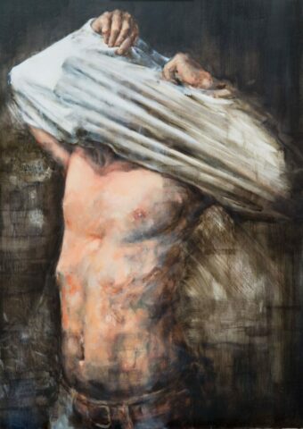 Peinture contemporaine, Peinture à l'huile, torse, Homme, Corps, Mort, Toulouse, Occitanie