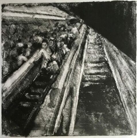 Estampe contemporaine, Dessin contemporain, Toulouse, Occitanie, Hongrie Metro, Ville