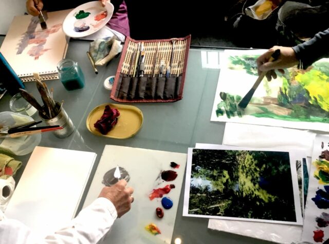 Pratiques plastiques contemporaines, créativité, stage, Toulouse, Huile, Matières picturales, Peinture, Expression, Abstraction, Réel, Géologie, Espace Eclair, Couleurs