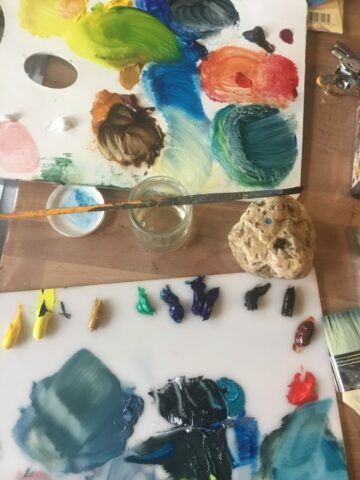 Pratiques plastiques contemporaines, créativité, stage, Toulouse, Huile, Matières picturales, Peinture, Dessin, Pierre noire, Expression, Figuration, Espace Eclair, gouache, aquarelle