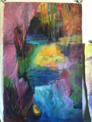 Pratiques plastiques contemporaines, créativité, stage, Toulouse, Huile, Matières picturales, Peinture, Expression, Abstraction, Réel, Géologie, Espace Eclair, Couleurs