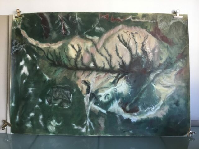 Pratiques plastiques contemporaines, créativité, stage, Toulouse, Huile, Matières picturales, Peinture, Expression, Abstraction, Réel, Géologie, Espace Eclair, Couleurs