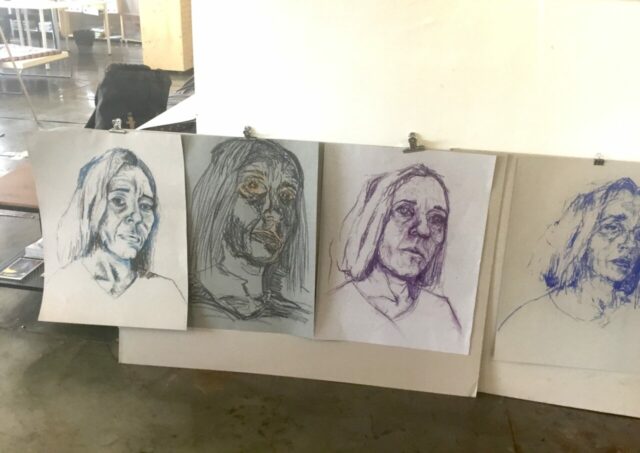 Pratiques plastiques contemporaines, créativité, stage, Toulouse, Matières picturales, Dessin, Pastel, Modèle vivant, Expression, Figuration, Espace Eclair, Couleurs