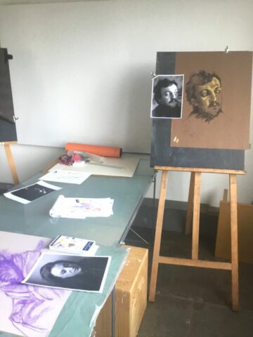 Pratiques plastiques contemporaines, créativité, stage, Toulouse, Matières picturales, Dessin, Pastel, Modèle vivant, Expression, Figuration, Espace Eclair, Couleurs