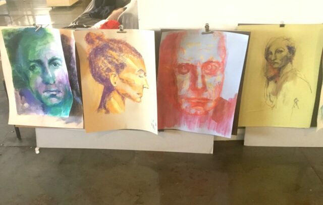 Pratiques plastiques contemporaines, créativité, stage, Toulouse, Matières picturales, Dessin, Pastel, Modèle vivant, Expression, Figuration, Espace Eclair, Couleurs