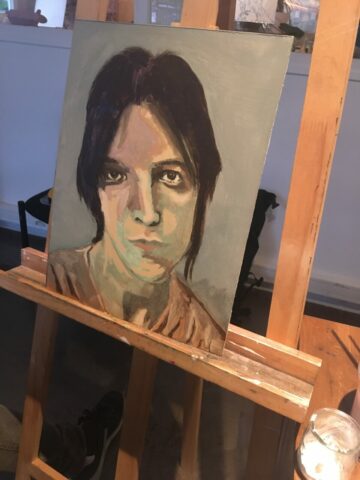 Pratiques plastiques contemporaines, enseignement, créativité, stage, Toulouse, Huile, Matières picturales, Tempera, Peinture, Expression, Figuration, Espace Eclair, Portrait